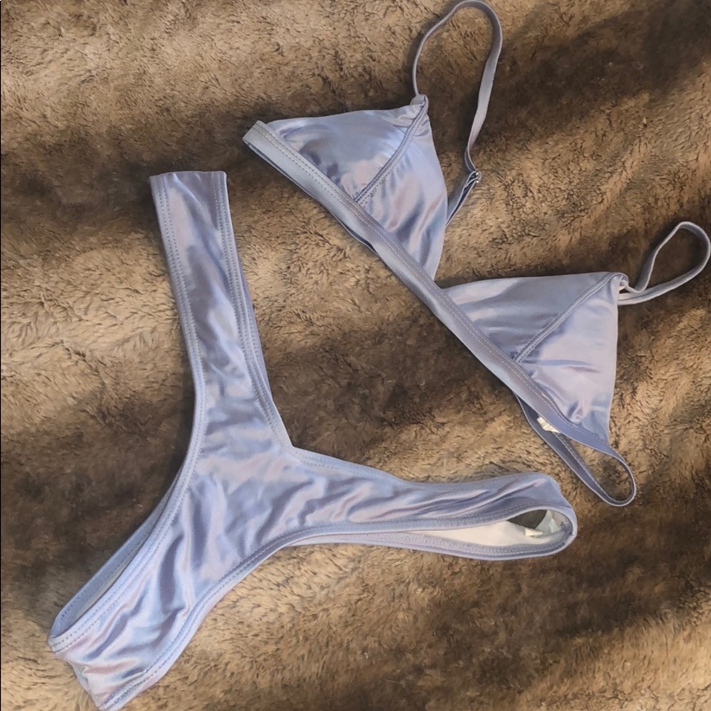 Triangle Top w/ High Leg Bikini Set